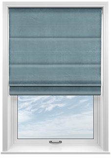 Ultra Luxe Velvet, Blue Cloud - Twist&Fit Roman Blind